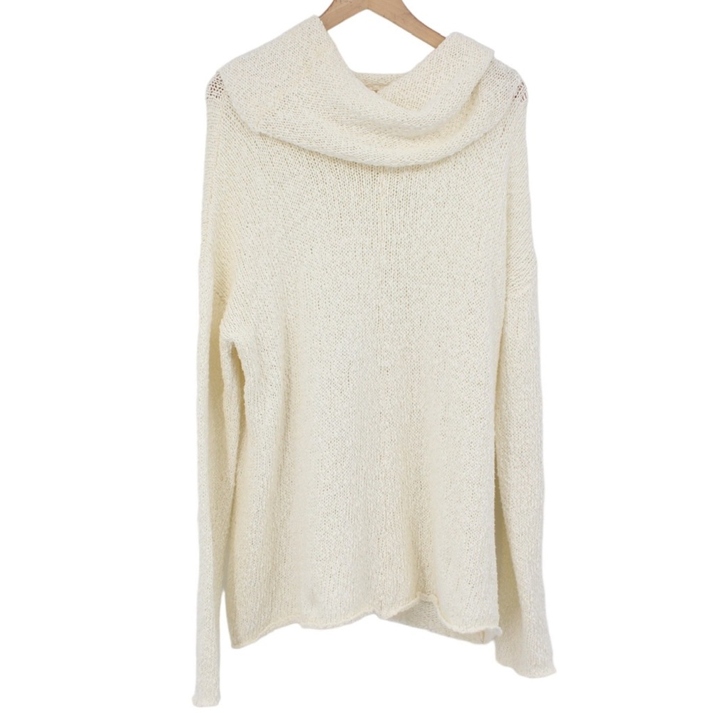 MUMU Mellow Off White Cream Sweater Cowl Neck Tunic Size Medium M